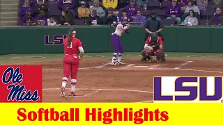 Ole Miss vs #2 LSU Softball Game  Highlights, March 18 2024