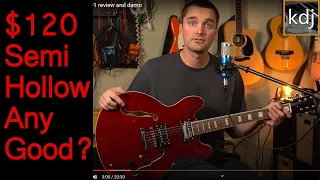 Can A $120 Semi Hollow Guitar be Any Good?  Glarry GGS101 Review & Demo