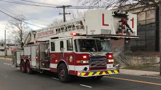 *PEAKED Q* Southington Fire Department Ladder 1 responding Code 3 to a Kitchen Fire