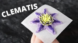 How to pipe clematis flowers [ Cake Decorating For Beginners ]