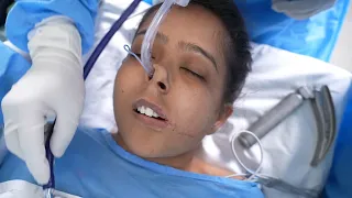 Girl Nervous before Anesthesia Intubation - Special Surgery