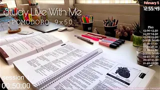 Study With Me Live 9 hours | Canlı Yayında 9 saat Beraber Çalışalım | Pomodoro