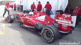 Fernando Alonso's Ferrari F138 on track!! Glorious V8 sound!!