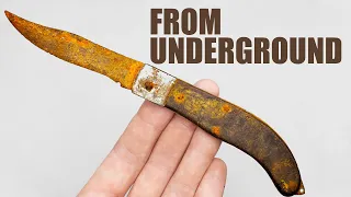 Restoring Very Rusty Pocket Knife. Knife Restoration