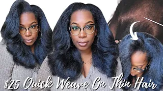 Quick Weave on Thin Hair, Less Leave Out! $25 Outre H301 4C Hair Protective Style + PCOS Hair Loss