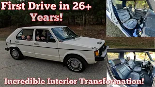 Filthy Interior TRANSFORMATION & First Drive after 26+ Years! Volkswagen Rabbit Rescue Pt.2
