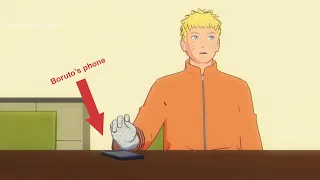 Naruto's checking Boruto's phone...