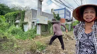 Quick video to mow the lawn and clean up the abandoned house to help the community