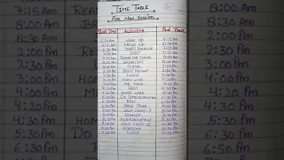 How to make Time Table for students l Time Table for New Session From 7th To 9th class #timetable