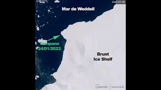 Brunt ice shelf new huge iceberg