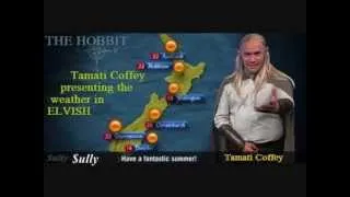 THE HOBBIT 'tamati coffey' - Weather Presenter Presenting The Weather In Elvish