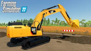 Farming Simulator 22 - CAT 352F Excavator Digs