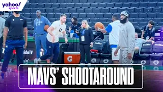 🔥 Watch LUKA DONCIC, KYRIE IRVING at MAVS' shootaround ahead of NBA Finals | Yahoo Sports