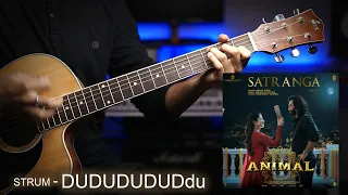 SATRANGA (Arijit Singh) Animal Easy Guitar Chords & Strumming Lesson