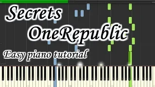 Secrets - OneRepublic - Very easy and simple piano tutorial synthesia cover planetcover