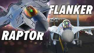 F-22 Raptor In A Fight Against 2 SU-35 Flankers | DCS World
