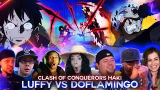 Luffy Vs Doflamingo Conqueror's Haki Clash ! Reaction Mashup