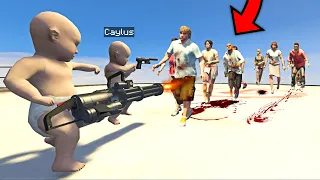 MASSIVE ZOMBIE HOARD Chases BABIES In GTA 5 RP.. (Mods)