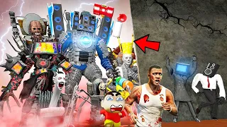 Clown Skibidi Toilet Vs Cursed TV Titan Vs Upgraded Drill Man Titan In GTA 5 Tamil