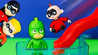 Incredibles 2  Baby Jack Jack Joins PJ Masks at the Waterpark