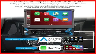 Single Din Car Stereo with Apple Carplay Android Auto,7 Inch Flip up Touch Screen Head Unit