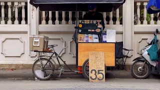 ASMR Cafe Vlog Mini Coffee shop Street Kopi Kiosk Carts Design Slow Bar | Tasty Inside Food Bangkok