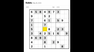 New York Times Sudoku Hard for May 26, 2024.  Just me mumbling and solving