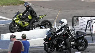 Hayabusa vs BMW 1000RR vs Kawasaki Ninja - motorbikes drag racing