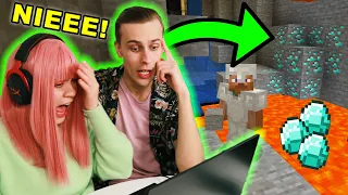 PIERWSZE DIAMENTY 💎 UCZĘ MARTYNE ZABAWE GRAĆ W MINECRAFTA! #2