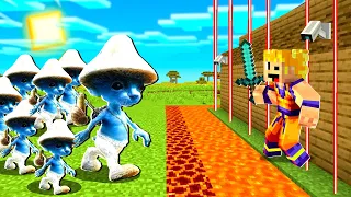 TAJNA BAZA vs SMURF CAT w MINECRAFT!