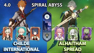 (4.0) C0 Childe International & C0 Alhaitham Spread Spiral Abyss Floor 12 Full Star