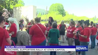 Watch: Oregon educators, students, parents and supporters rally and march in Salem