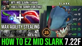 How Pro Mid Slark & 100% Deleted 8000 MMR Brood God - Crazy Hunting Food 23Kills Max Agi Steal DotA2