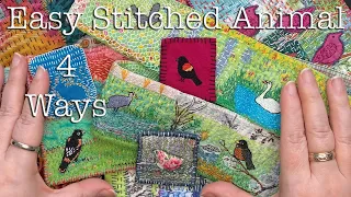 4 Ways to Stitch Animals & Birds Using Tracing Templates -A Slow Stitching Beginner Guide