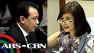 Trillanes, Berberabe nagkainitan sa tanungan sa Senado