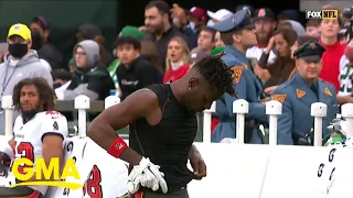 Former Tampa Bay Buccaneers player storms off field mid-game l GMA