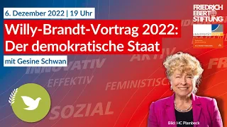 Der demokratische Staat | Willy-Brandt-Vortrag 2022 | Ringvorlesung | #Livestream