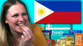 We Try FILIPINO Snacks for the first time.. Here's What Happened!