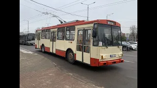 Complete winter trip with Vilnius Skoda 14Tr Trolleybus Route 1