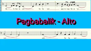 Pagbabalik - Alto part (SATB Choir) Palan Reyes