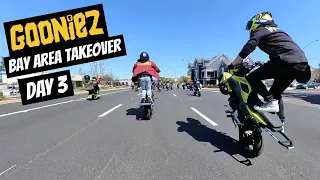 GOONIEZ - BAY AREA TAKEOVER 2021! HUGE STUNT RIDE & GROM MOTORCYCLE CRASH!!