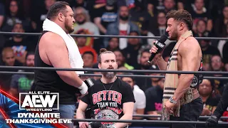 Samoa Joe asks if AEW World & ROH Tag Champ MJF is a man of his word! | 11/22/23 AEW Dynamite