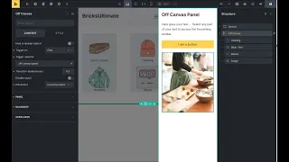 Creates off canvas panel with Bricks Builder