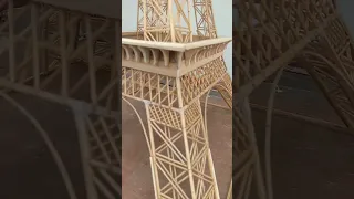 Eiffel tower making sticks-Bamboo 98% complete #shortvideo