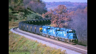 SD40 2's ROAR, (TURN UP YOUR SPEAKERS on this one). Loaded PPLX coal on the Manor Branch  10 12 2002