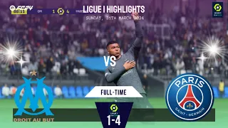 Marseille vs PSG | Ligue 1 Highlights | 31/03/2024 | EAFC 24 #eafc24