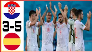 SPAIN VS CROATIA 5-3 EXTENDED HIGHLIGHTS AND ALL GOALS EURO 2020 | EURO ROUND 16 SPAIN VS CROATIA