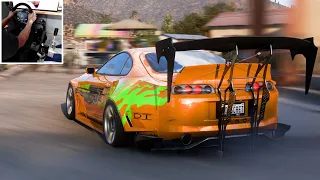 JUMP DRIFTING Widebody 669hp Toyota Supra with a wheel in Forza Horizon 5!