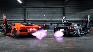 Ultimate rev battle : Lamborghini Aventador Liberty Walk VS stock #Pogtador !