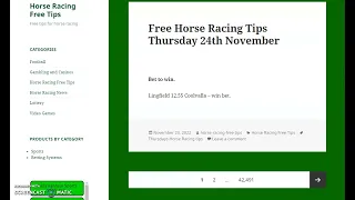 horse racing free tips thursday 24th november 2022